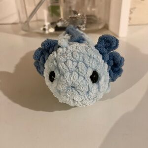 Blue kawaii axolotl crochet plushy